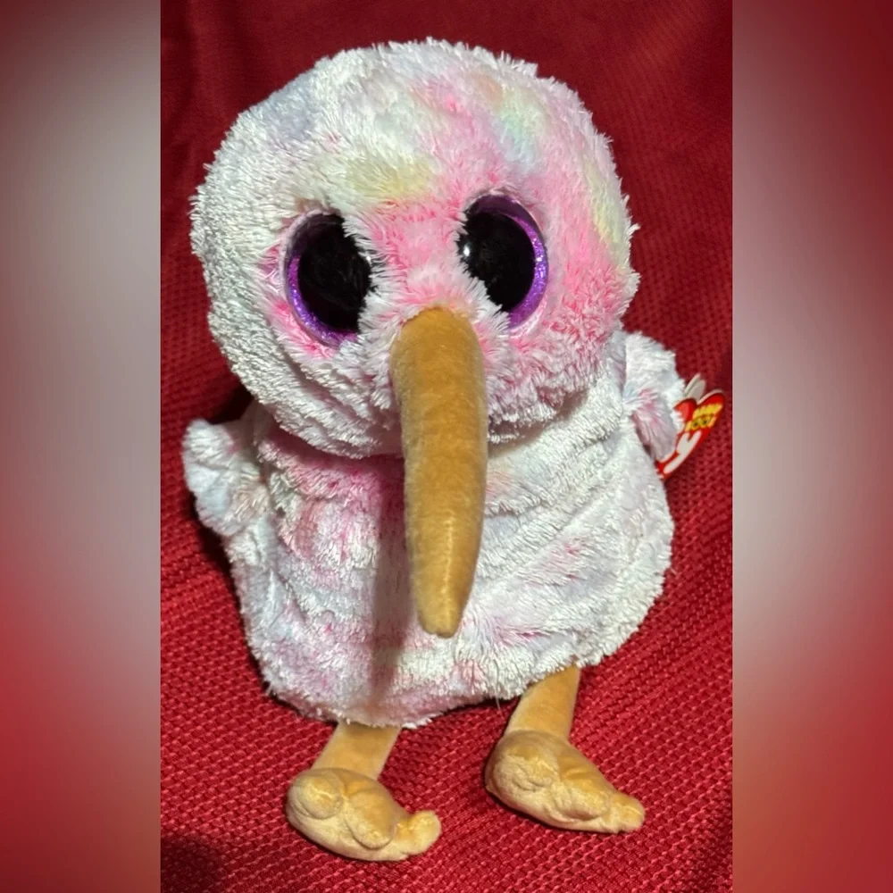 2019 Ty Plush Kiwi with Pink and Cream Feathers